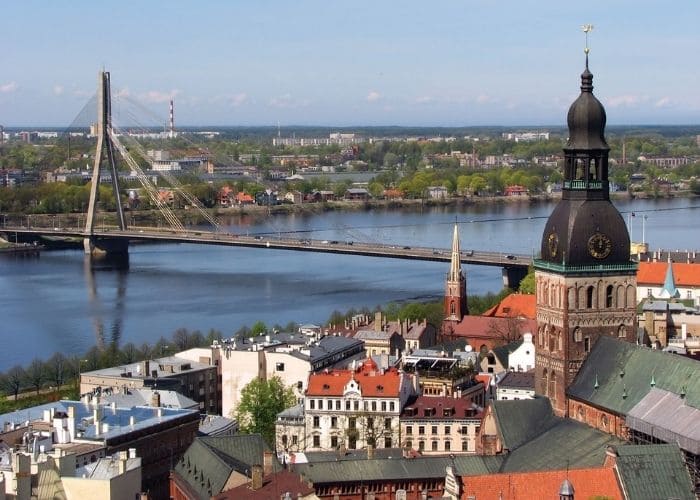 Old Town Lavia Riga Daugava River